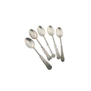 Vintage Group Of 5 Assorted Sterling Decorative Spoons 6/5